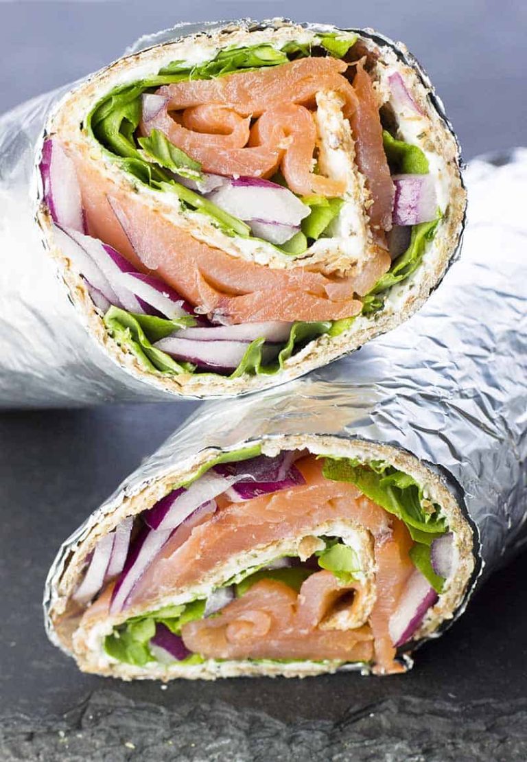 Wrap cu somon afumat si crema de branza