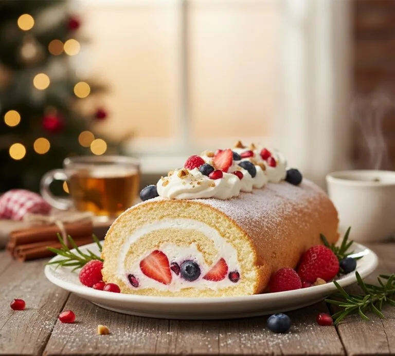 Ruladă cu fructe de Crăciun pentru diabetici