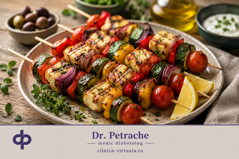 Frigărui mediteraneene cu halloumi pentru diabetici